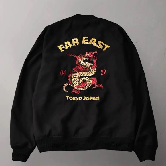 Flat Head Reversible Rayon Twill Jacket - Black - Picture 2 of 3